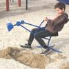 Childrensneeds.com Sand Digger Toy Backhoe for Kids (Ride On) Outdoor Digging Excavator Scooper for Dirt, Snow, Beach, Sandbox | Heavy-Duty Metal, 2-Hand Operation, 360 Swivel Seat | Ages 3+ (Blue) view 2