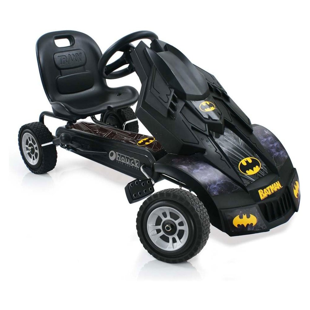 hauck Batmobile Pedal Go Kart, Superhero Ride On Batman Car Vehicle for Kids, Black