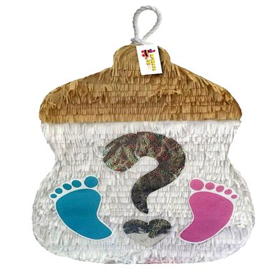 APINATA4U 20" Gender Reveal Baby Bottle Pinata - Adorable Footprints Design for Your Gender Reveal Party! Choose Pink or Blue, Unveil He or She with Exciting Decorations and Supplies!