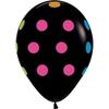 10 NEON UV Black Polka Dots 11" Glow Blacklight Reactive Party Latex Balloons view 1