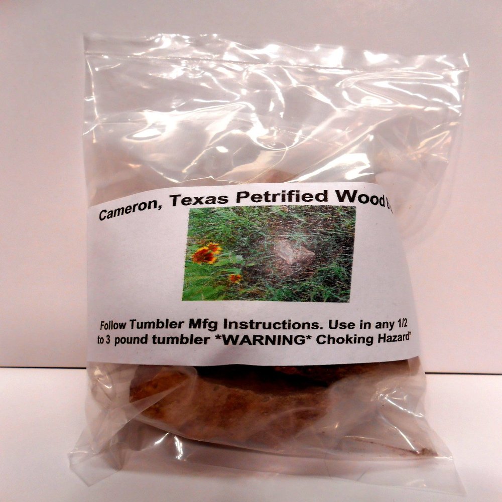 Rock Tumbler Gem Refill Kit Cameron, Texas Petrified Wood Tumbling Rough 8oz