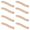 ORBRIUM Premium Wooden Train Ascending Tracks, Pack of 8 Wooden Train Tracks Accessories for Toy Train Set Compatible with All Major Railways Thomas, Brio, IKEA, Melissa and Doug view 1