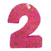 20" Tall Hot Pink & Gold Polka Dots Number Two Pinata Second Birthday Princess Party view 1