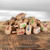 Zion Judaica Large Wood Dreidels Hanukkah Toy Bulk Pack Ziplock Bag 3" Wooden Driedels Natural Wood Spinning Top Dreidlech w/Hebrew Letters and English Transliteration Traditional Chanukah Game 25-PK view 4
