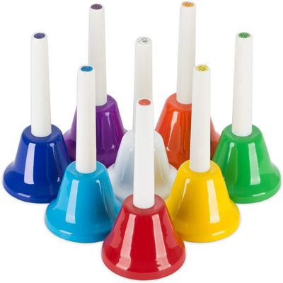 OriGlam 8 Note Diatonic Metal Hand Bells Set Musical Instrument for Musical Percussion Instrument