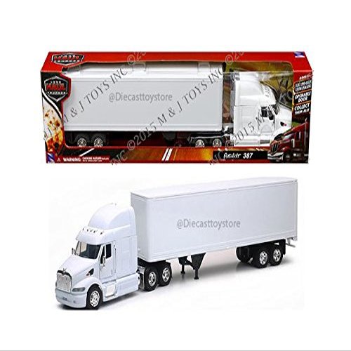 NewRay SS-12343G 1: 32 Long Haul Trucker - Peterbilt 387 (Plain), White