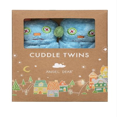 Angel Dear Monster Blue Robot Twin Set Blankies Box.
