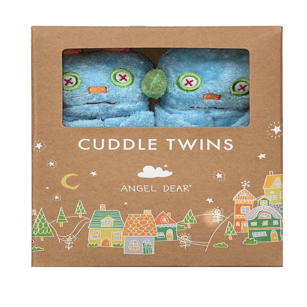 Angel Dear Monster Blue Robot Twin Set Blankies Box.