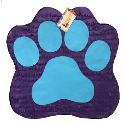 APINATA4U 17" Dog Paw Pinata Puppy Birthday Dog Party Supplies Puppy Birthday Let's Party Woof Dog Themed Animal Themed Princess Puppy Paw Purple & Blue Color