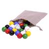 Game Bag of 24 Large Glass Marbles (18mm Diameter) and 6 Dice for Aggravation Game view 1
