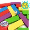 Matty's Mix-Up 60pc Large Colorful Wooden Tumble Tower Deluxe Stacking Game with Storage Bag view 3
