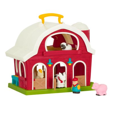 Battat Big Red Barn, Animal Farm Playset  Learning Toy for Toddlers, 18M Plus, 13.5" x 9"x 12"