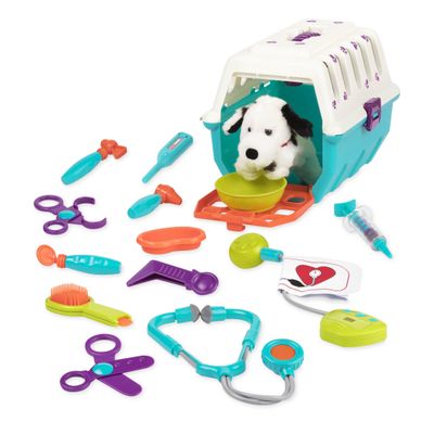 Battat  Veterinarian Toy Set with Plush Dalmatian Puppy & Carrier  Complete 15 Pieces Kids Pretend Play Medical Kit with Stethoscope & Tools  Educational ToddlerToys for Ages 2  4 Years