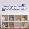 Boots Chaps and Cowboy Hats Vinyl Nursery Wall Decal Boys Nursery Wall Sticker Wall Graphic Wall Mural Home Art Decoration Dark Brown view 2