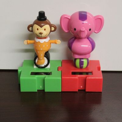 Clear Lake Enterprises Solar Powered Dancing Circus Animals - Package of 2 (Monkey/Elephant)