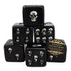 Atlantic Collectibles Large Decorative 1.5" Cube Skull Face Gaming Dice Set of 6 Matte Black Finish view 1