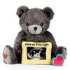 My Babys Heartbeat Bear, 20 Second Re-Recordable Voice Recorder Plush Keepsake, 3x5 Ultrasound Frame for Babys Heartbeat Memory, Pregnancy (Not a Medical Device), Love Gray view 1