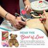 My Babys Heartbeat Bear, 20 Second Re-Recordable Voice Recorder Plush Keepsake, 3x5 Ultrasound Frame for Babys Heartbeat Memory, Pregnancy (Not a Medical Device), Love Gray view 3
