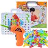 Drill & Build Toy STEM Set Creative Educational with Real Toy Drill - Construction Game Mosaic Design Building Toys Tool Kit for Kids and Toddlers view 1
