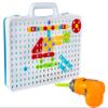 Drill & Build Toy STEM Set Creative Educational with Real Toy Drill - Construction Game Mosaic Design Building Toys Tool Kit for Kids and Toddlers view 2