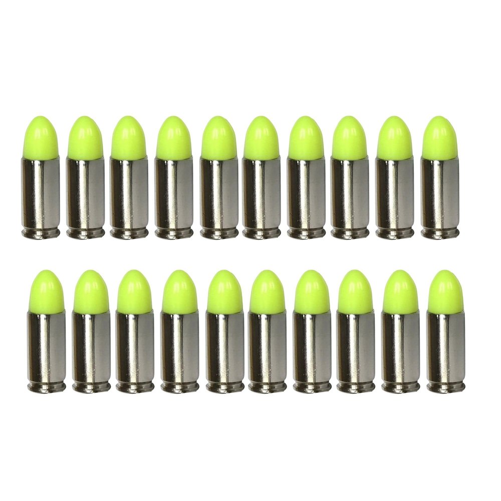 ST Action Pro 9mm Dummy Rounds 20 Pack Inert Training Ammunition for Dry Fire, Malfunction Drills & Classroom Use  Nickel Casing, UV Reactive, Veteran-Owned, Assembled in USA  Safe & Reusable