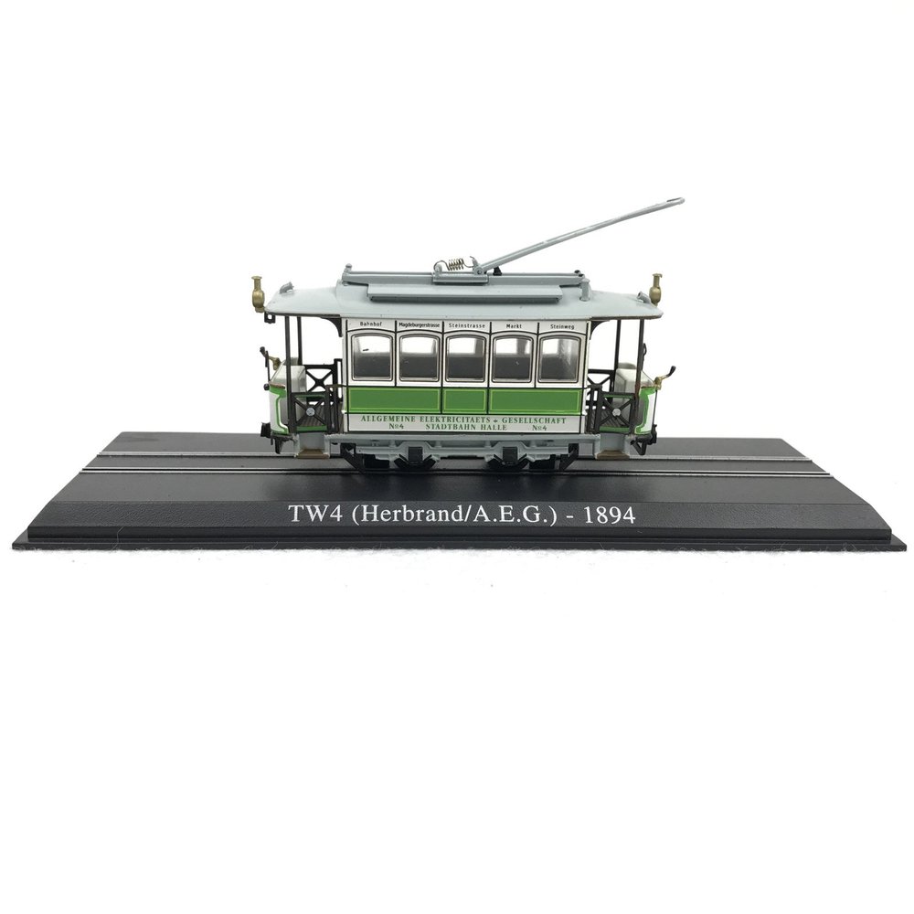 Atlas Limited Edition 1:87 Scale TW4 Herbrand A.E.G 1894 Tram Model (Colour Green White)