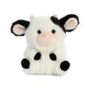 Aurora Playful Rolly Pet Daisy Cow Stuffed Animal - Compact Size for On-The-Go Fun - for Adults, Kids, Birthdays, and Anniversaries - White 5.5 Inches view 3