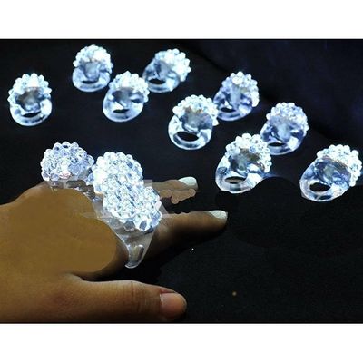 Light-Up Flashing Novelty Rings Club Rave Birthday Party Favors Jelly LED Glow-In-The-Dark Neon Bag Stuffers Colorful Rubber Rings, White Berry (1 Ring)