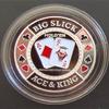 MRC POKER Hand Painted Poker Card Guard Protector - Big Slick Silver view 1
