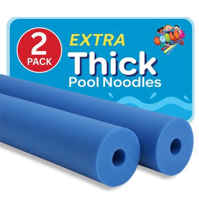 2 Pack Oodles Jumbo 55 Inch x 3.5 Inch Swimming Pool Noodle Foam Multi-Purpose Blue