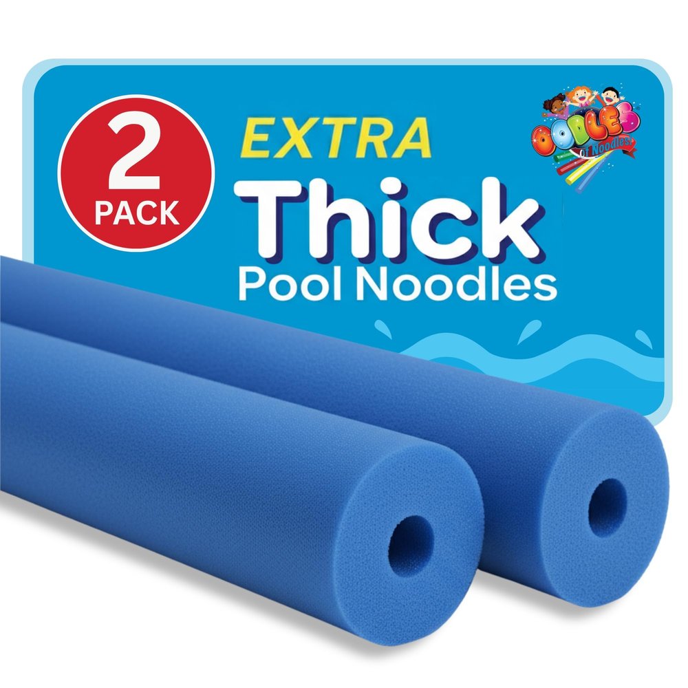 2 Pack Oodles Jumbo 55 Inch x 3.5 Inch Swimming Pool Noodle Foam Multi-Purpose Blue