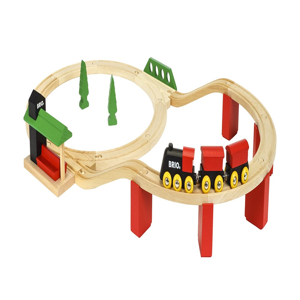 BRIO World 33424 - Classic Deluxe Railway Set - 25 Piece Wood Train Set with Accessories and Wooden Tracks for Kids Ages 2 and Up