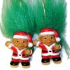 Russ Santa Troll Doll Earrings w/ Green Hair Holiday 1" view 1