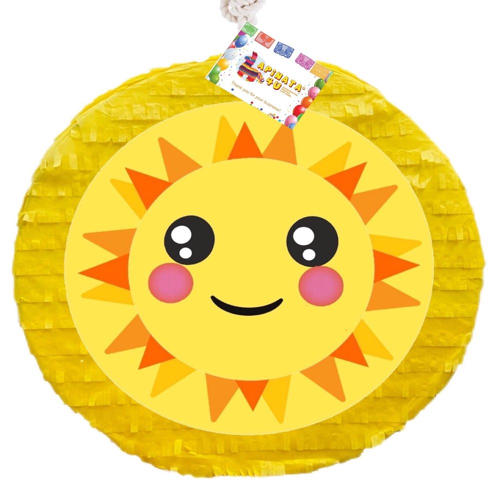 16" Emoticon Pinata Sunshine Pinata You Are My Sunshine Theme Planets Birthday Hello Summer Tropical Party Decoration