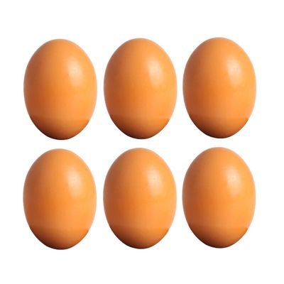 Andux Pack of 6 Easter Eggs Wooden Fake Eggs DIY Painting for Easter Christmas MZJJD-01