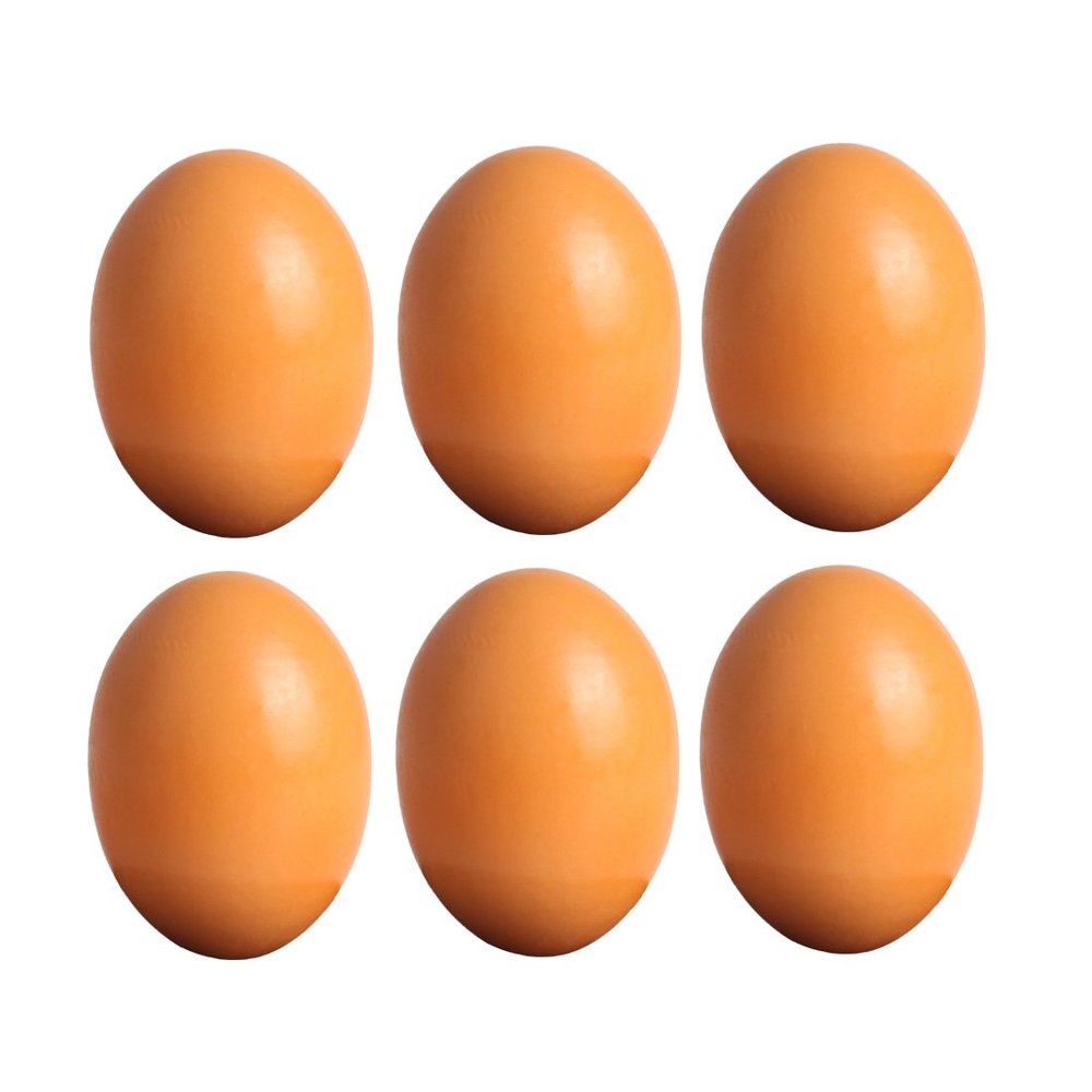 Andux Pack of 6 Easter Eggs Wooden Fake Eggs DIY Painting for Easter Christmas MZJJD-01
