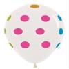 10 NEON UV Clear Polka Dots 11" Glow Blacklight Reactive Party Latex Balloons view 1