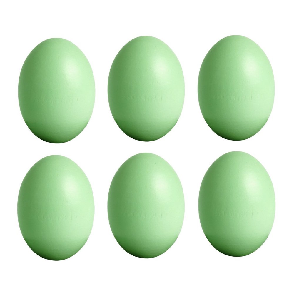 Andux Pack of 6 Easter Eggs Wooden Fake Eggs DIY Painting for Easter Christmas MZJJD-01