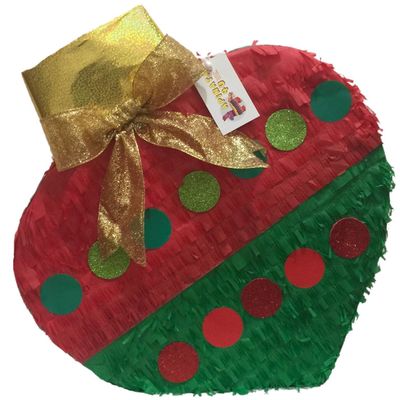 APINATA4U 20" Christmas Ornament Pinata Red Green Gold Party Supplies Decorations Themed Party Xmas Christmas Pinata Gender Reveal He or She