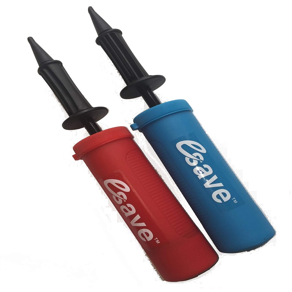 Esave 2 Way Action Hand AIR Pump for Balloons, Pool Floats, Exercise Balls, Rody or Hippity Hop Bouncer Hopper Balls (2Pack)