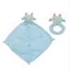 Angel Dear Monster Blankie & Ring Rattle Set. Blue Robot view 1
