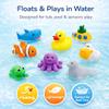 15 PCS Ocean Animals Rubber Bath Toy Water Squirters with Floating Bathtub Squeeze and Play Soft Sea Creatures anf Fishing Net for Baby, Toddlers and Kids view 4