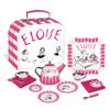YOTTOY Eloise Collection | 12-Piece Kids Tin Tea Set Toy with Illustrations & Sturdy Carrying Case view 1