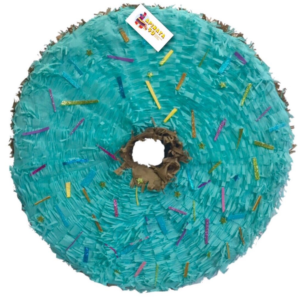 16" Teal Color Mint Doughnut Pinata With Sprinkles Donut Grow Up Party Sweets Themed Birthday Doughnut Themed Birthday Kids Teens Party