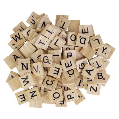 Trimming Shop Set of 500 + 100 Free Wooden Wooden Tiles Letters for Board Games, Wall Decor & Arts and Crafts