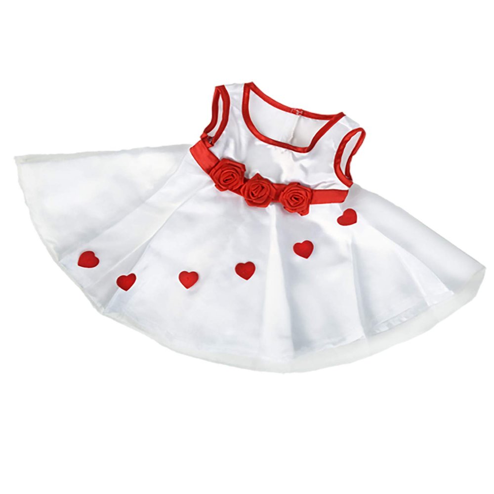 Adorable Hearts Dress (16") Teddy Bear Clothes Outfit Fits Most 14" - 18" Build-a-bear and Make Your Own Stuffed Animals