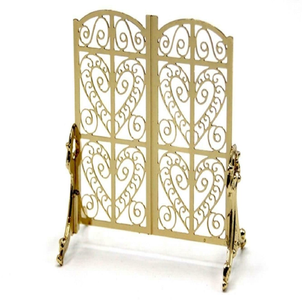 Melody Jane Dolls Houses Miniature Fireplace Accessory Ornate Victorian Fire Screen Guard