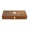 Alex Cramer Le Club' Luxury Domino Set with Handcrafted Walnut Case and Cribbage/Counter Top - Tournament Quality 28 Indestructible (Double 6 Domino Set with Brass Plate) view 2