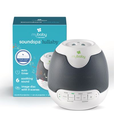 MyBaby, SoundSpa Lullaby - Sounds & Projection, Plays 6 Sounds & Lullabies, Image Projector Featuring Diverse Scenes, Auto-Off Timer Perfect for Naptime, Powered by an AC Adapter