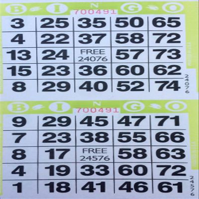 American Games INC 3000 Paper Bingo Cards-2 Cards per sheet-1500 Sheets [Choose Color Below] (Lime Green)